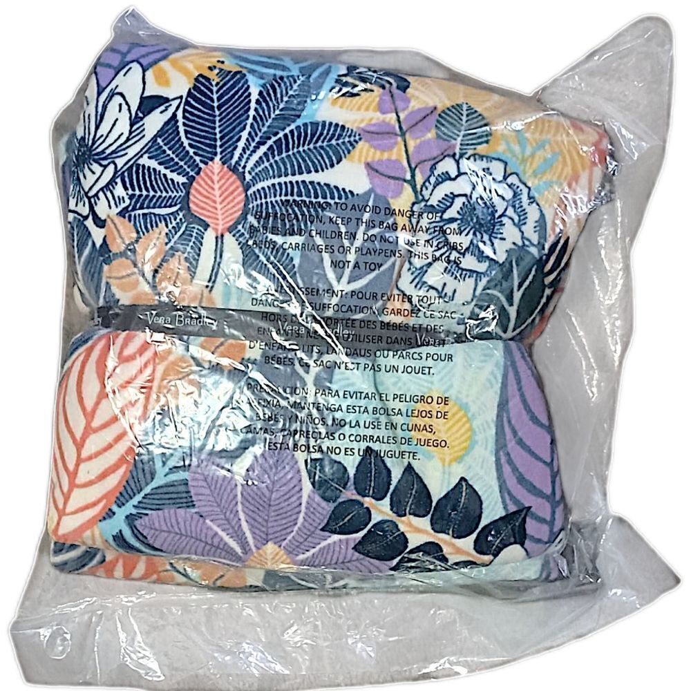 Vera Bradley Fleece Throw Blanket Palm Floral 80x50 NEW Mod Flowers Tropical - Picture 5 of 12